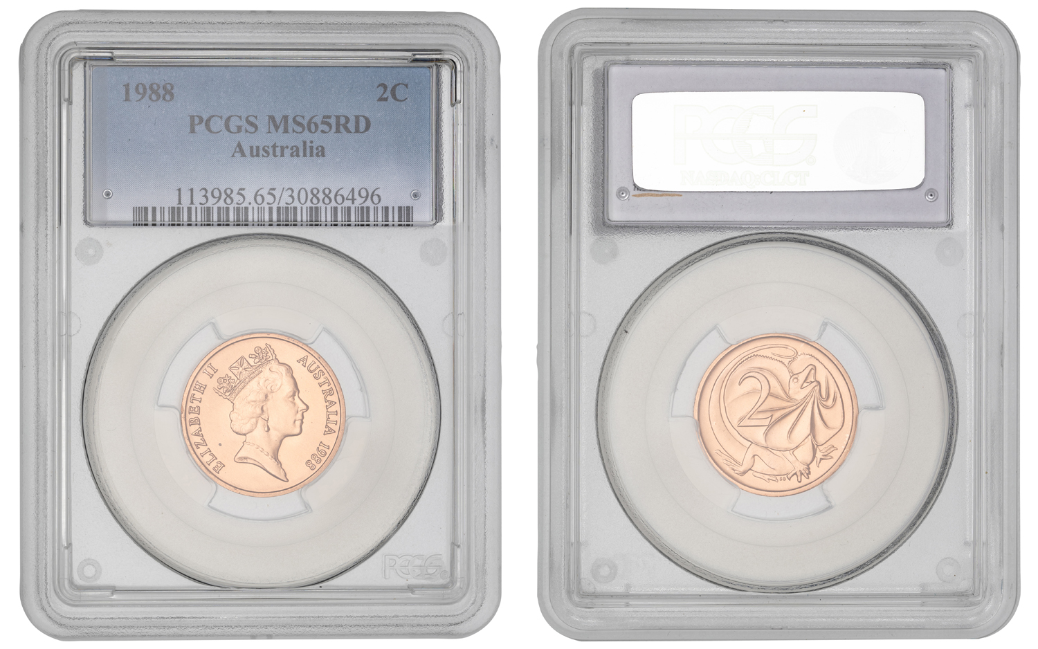 Elizabeth II, Two Cent, 1988, PCGS MS65RD