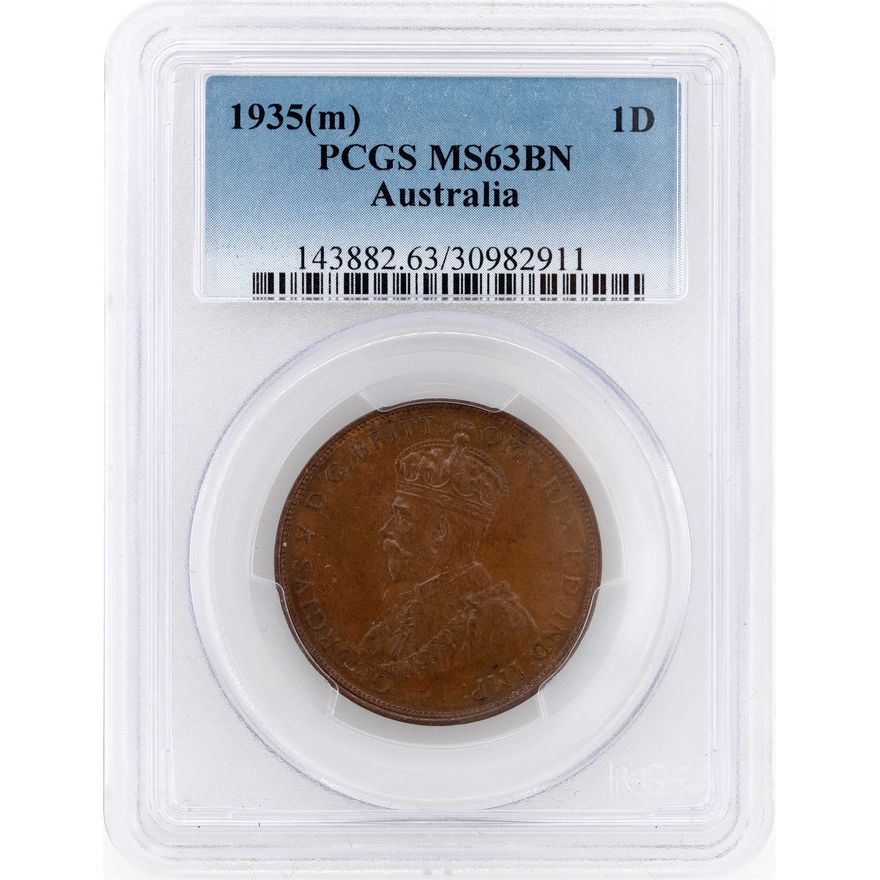 1935 Australia Penny PCGS - MS63BN -911