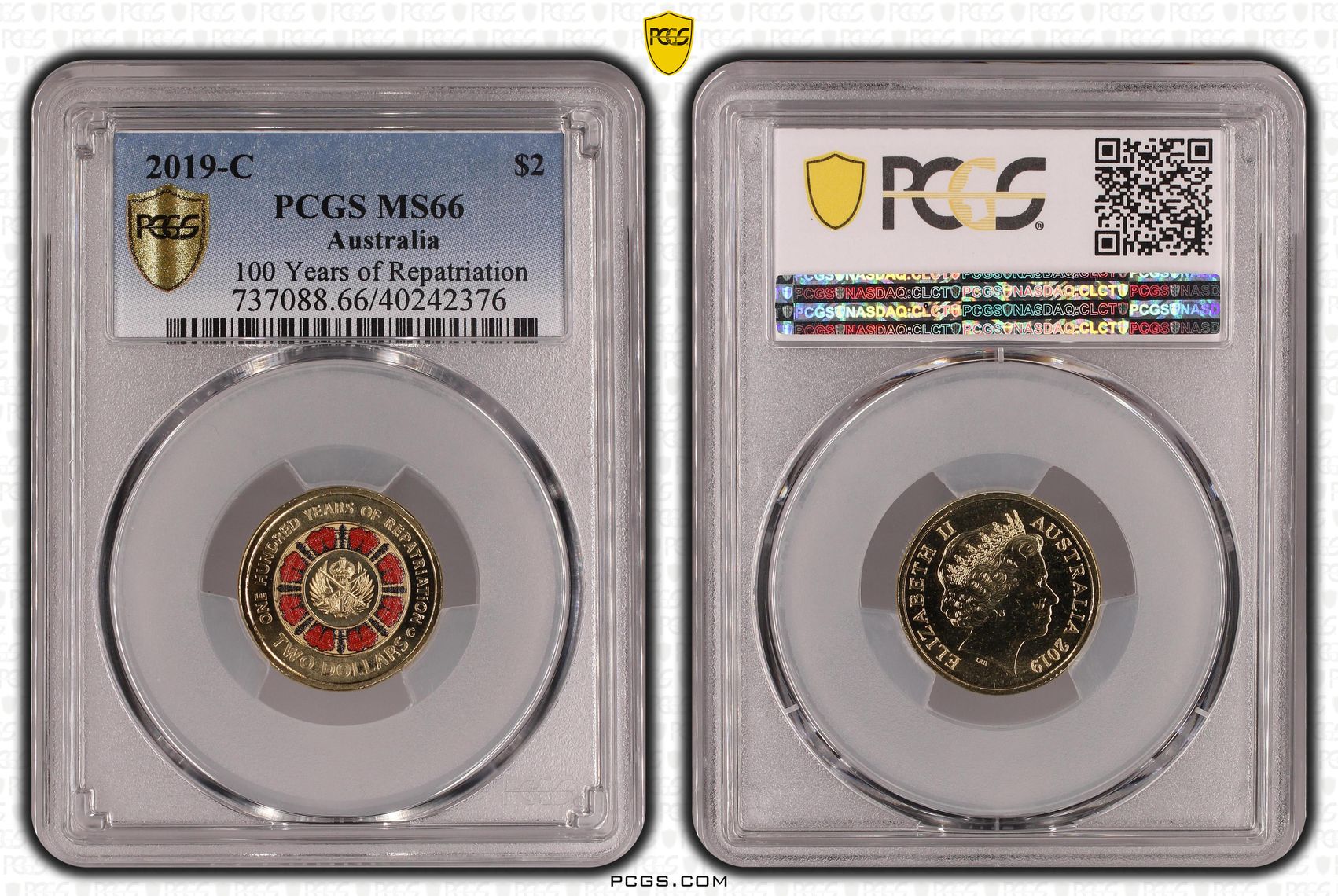 Elizabeth II, 100 Years of Repatriation Colorized , Two Dollar, 2019-C, PCGS MS66