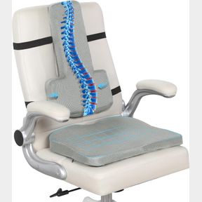 20"X12"X3" HOMBYS LUMBAR SUPPORT PILLOW FOR OFFICE CHAIR WITH SEAT CUSHION, T SHAPE BACKREST PILLOW IMPROVED SITTING POSTURE AND U