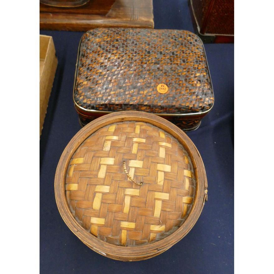2pc Chinese Covered Food Baskets- 8'' and 10''