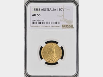 1888 VICTORIA JUBILEE HEAD SYDNEY MINT GOLD SOVEREIGN AU55