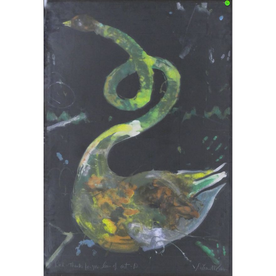 DeLoss McGraw ''Swan'' Signed & Dedicated Painting