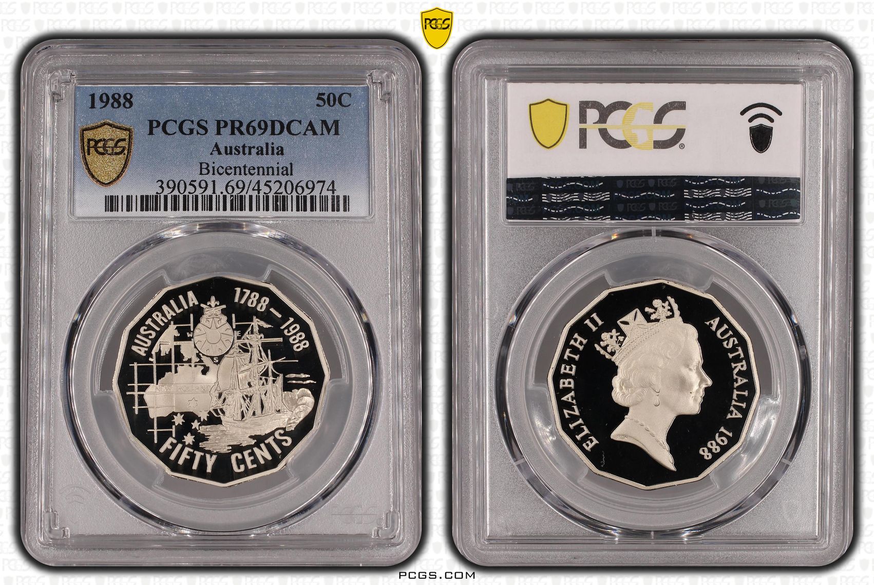 Bicentennial , Fifty Cent, 1988, PCGS PR69DCAM
