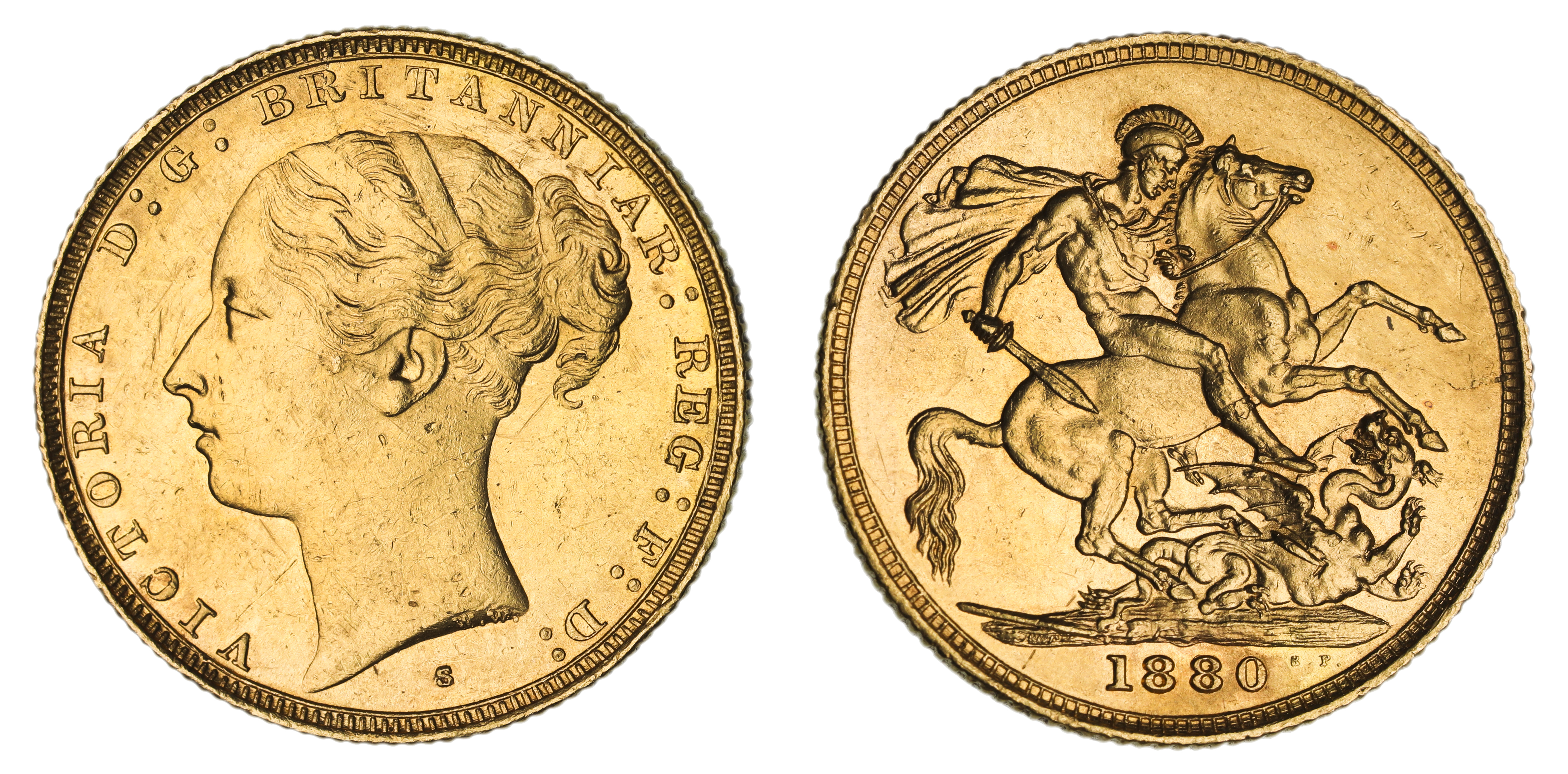 Victoria, St. George Reverse - Sydney Mint - Young, Sovereign, 1880, gEF