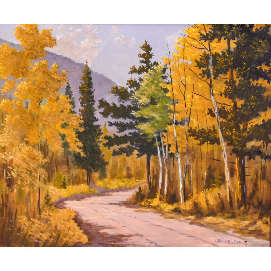 Autumnal Landscape Oil on Canvas Painting. Signed Don Powers. Framed Measurements 26x29''