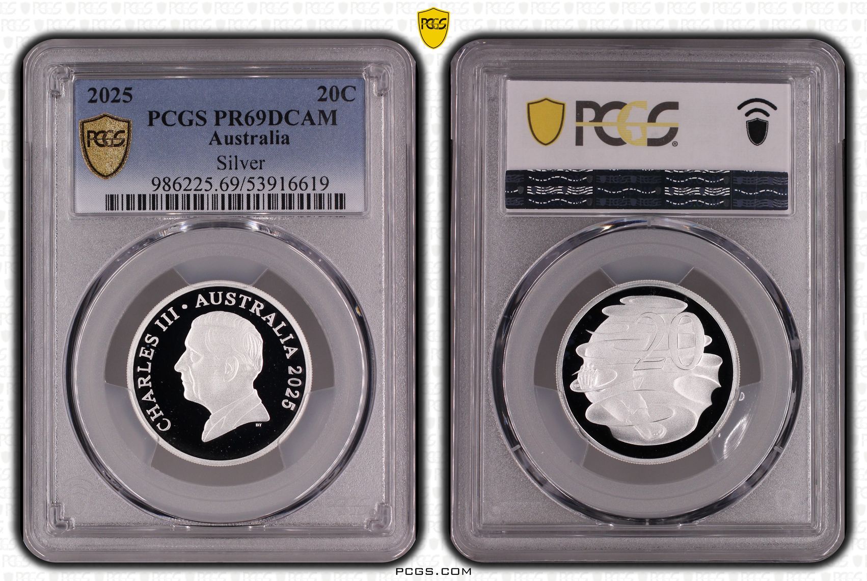 Silver, Twenty Cent, 2025, PR69DCAM