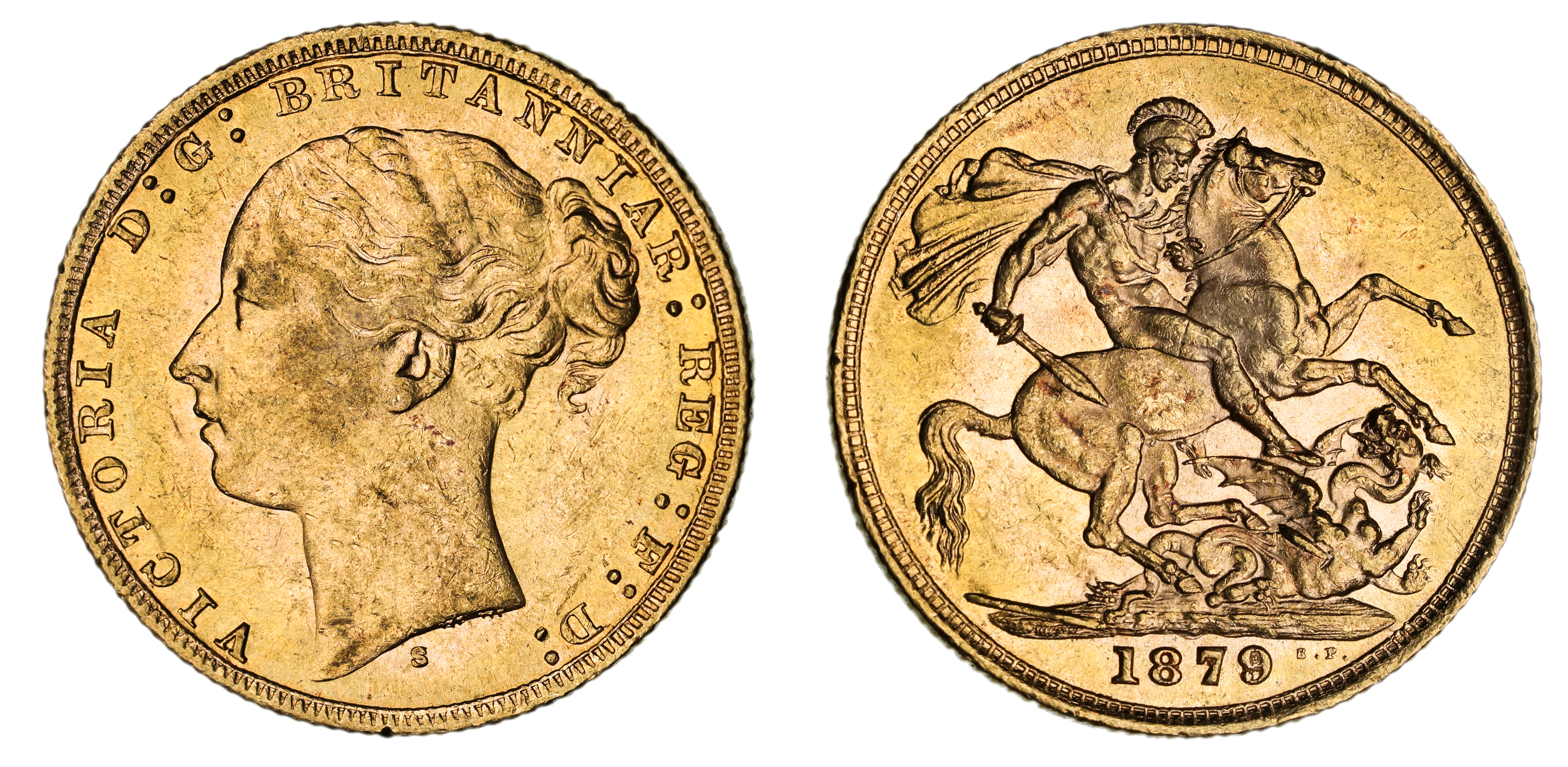 Victoria, St. George Reverse - Sydney Mint - Young, Sovereign, 1879, aEF