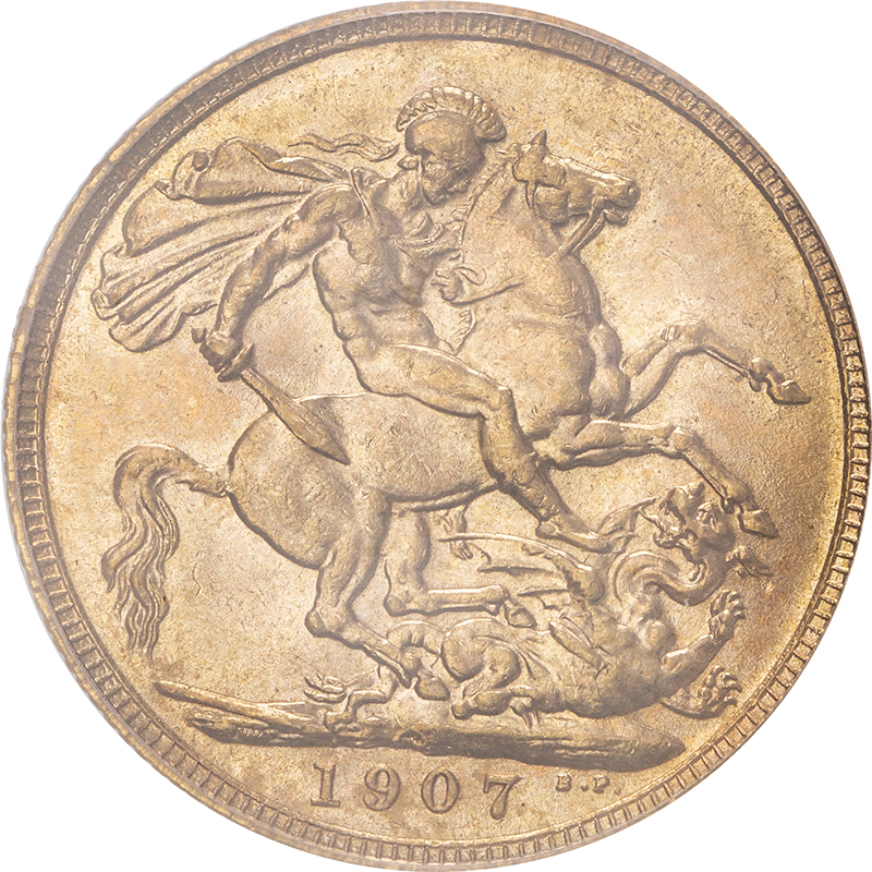1907 S Gold Sovereign PCGS MS64 #18259802 (AGW=0.2355 oz.) | The