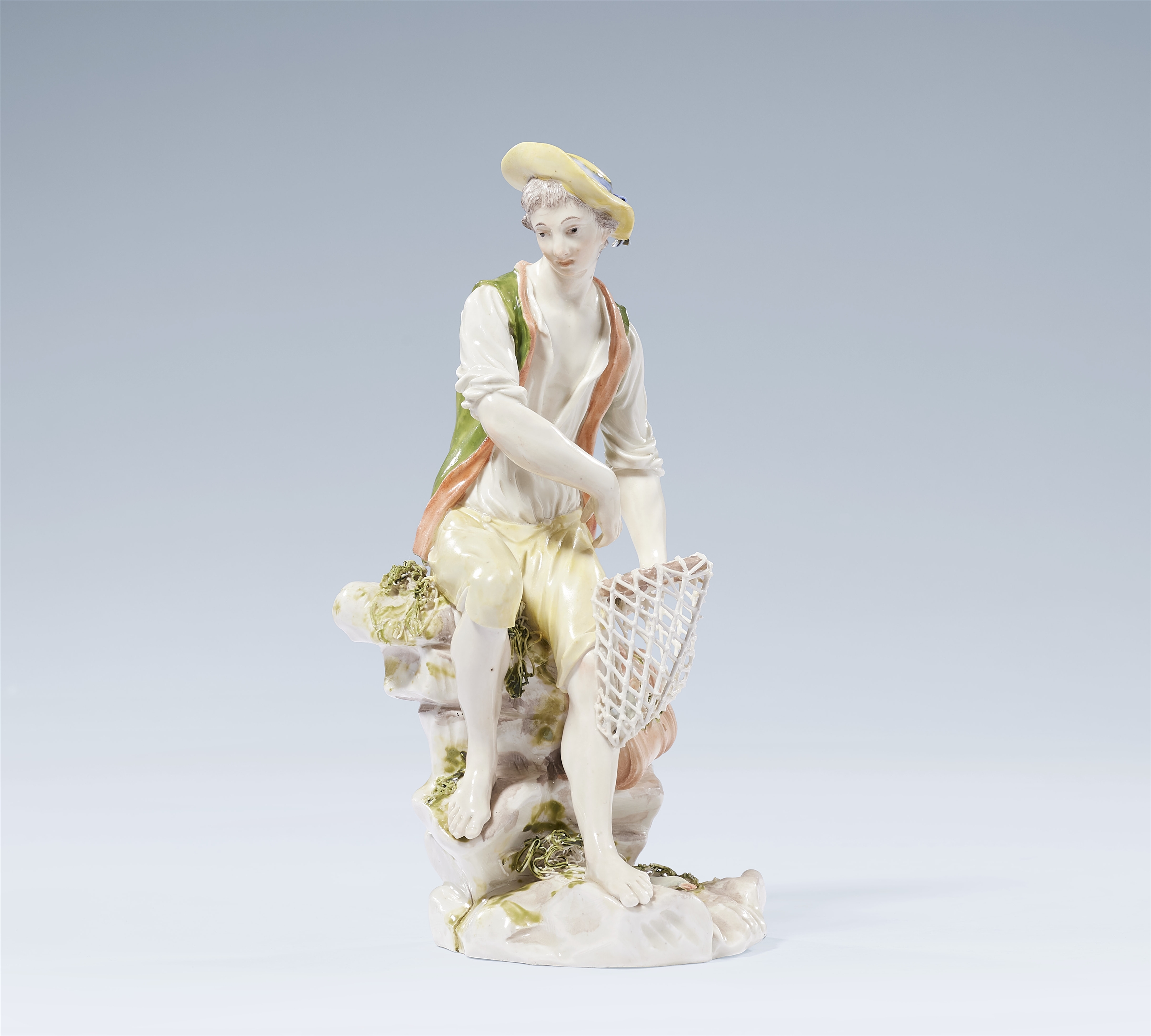 A Ludwigsburg porcelain figure of a fisher by Johann Christian Friedrich Wilhelm Beyer