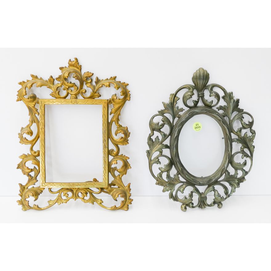 2pc Antique Cast Iron Ornate Small Frames- 11x9'' approx