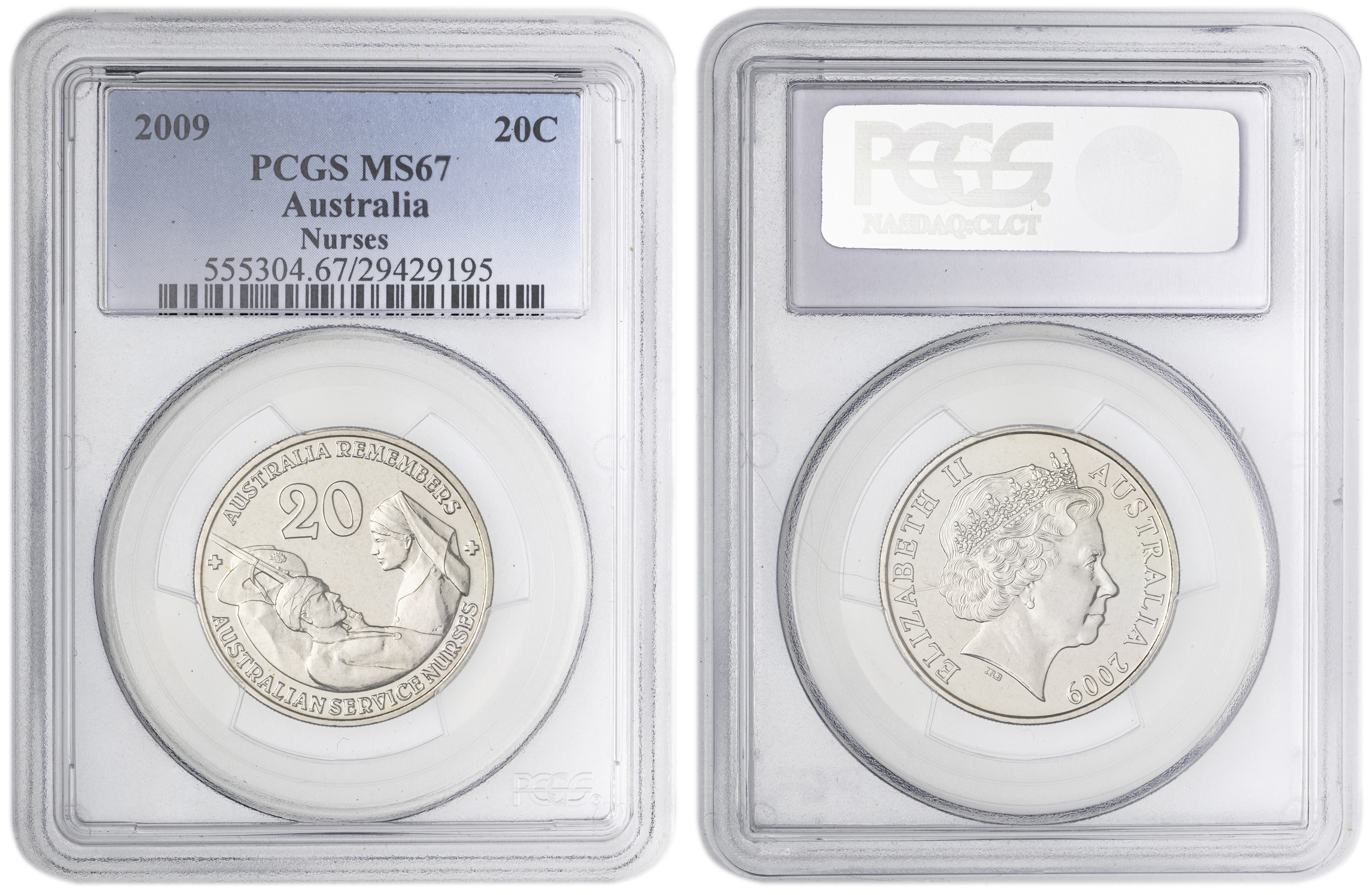 Nurses , Twenty Cent, 2009, PCGS MS67