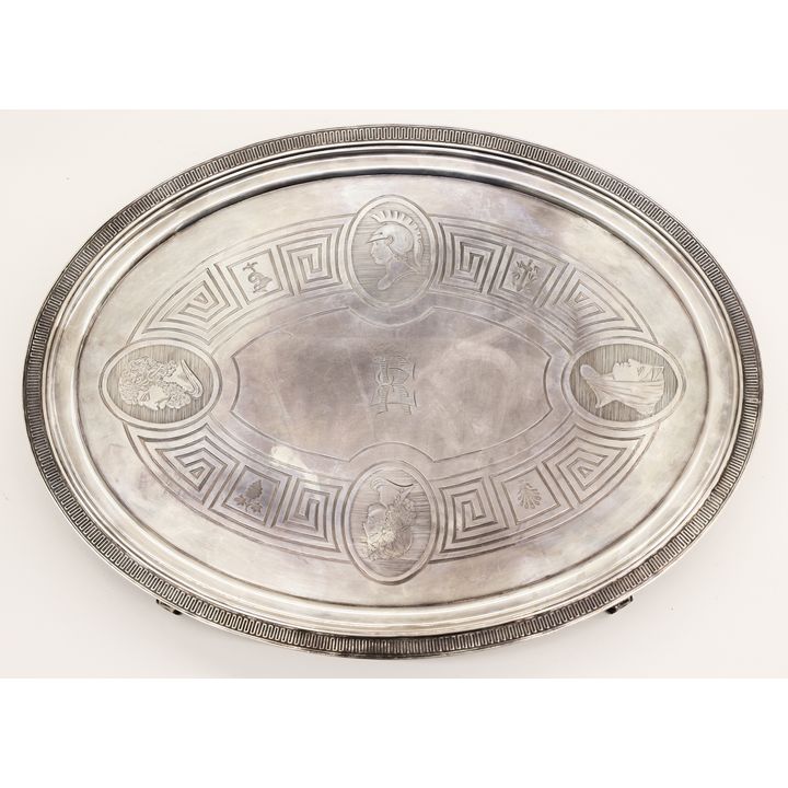 Antique Tiffany & Co. Sterling Medallion Oval Tray