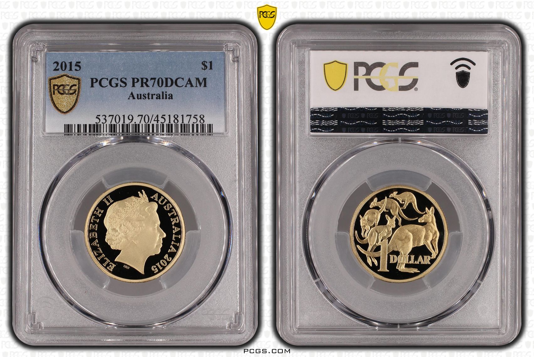 2015 Australia One Dollar, $1 PCGS - PR70DCAM POP 43/0 -758