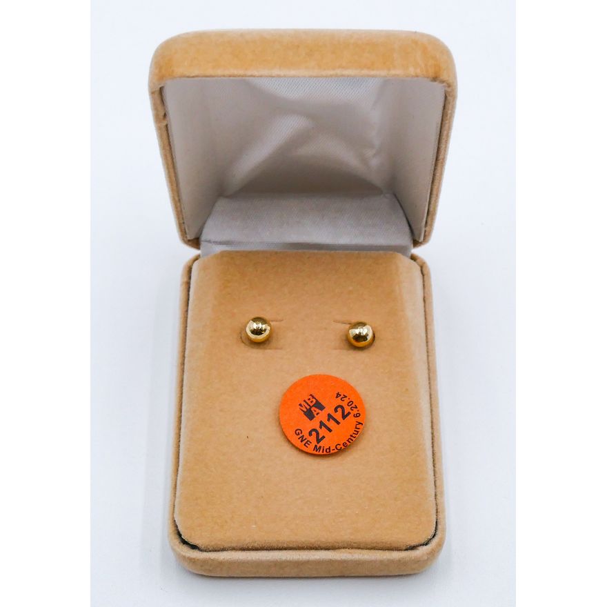 Pair 14k Ball Stud 6mm Earrings - .54 Grams TW