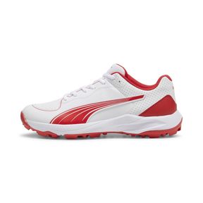 Puma Unisex PUMA 24 FH Rubber Cricket Shoes White/red Unisex UK 10 | SLIGHTLY DIRTY