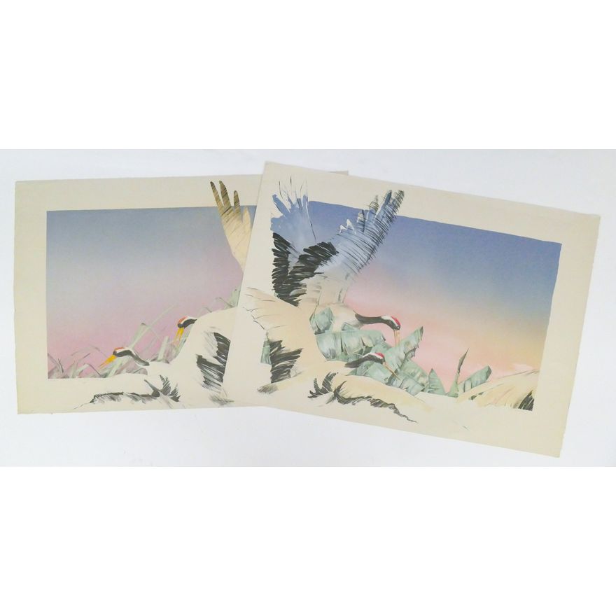 2pc Kent Lovelace Crane Lithographs. S/N, loose, unframed.