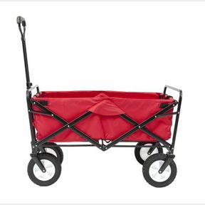 COLLAPSIBLE FOLDING OUTDOOR UTILITY WAGON, RED