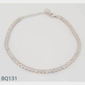 Sterling Silver Princess Cut Cz Tennis Bracelet - 51533/234