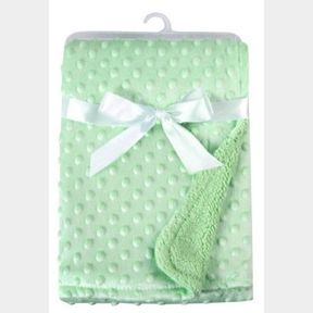 BABY MINK BLANKET FLEECE LINE 102X76CM GREEN - 52067/1020