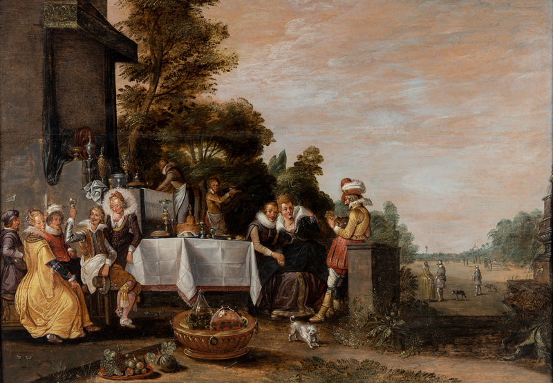 Circle Of Esaias van de Velde the Elder
(Dutch, 1587-1630)
A Merry Company in a Garden