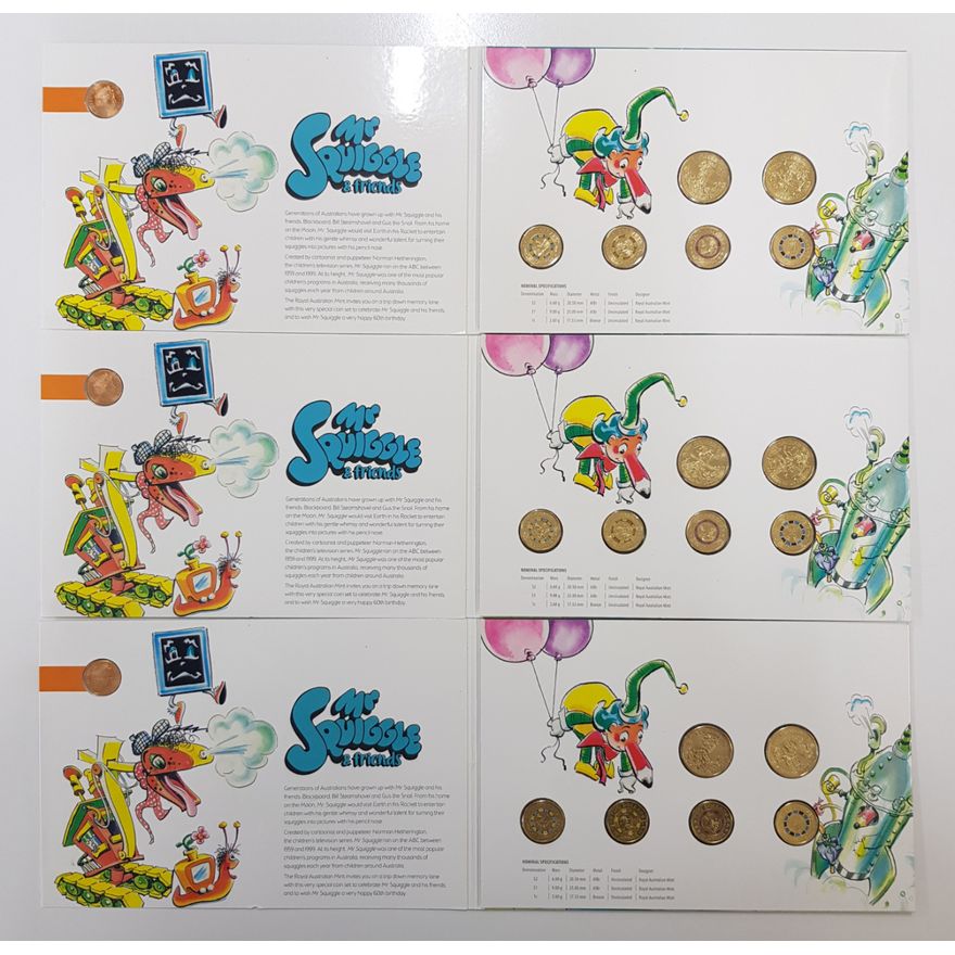 Mr Squiggle Coin Collections (x3)