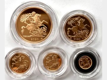 2020 ELIZABETH II GEORGE III ROYAL CYPHER PROOF GOLD 5-COIN SET