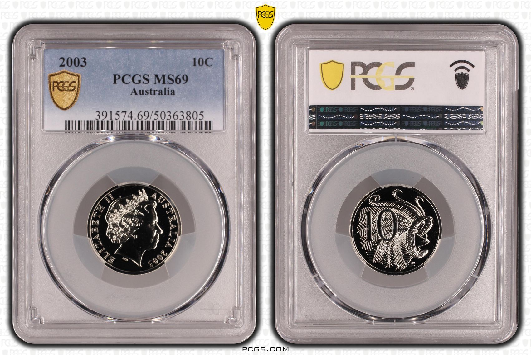 Ten Cent, 2003, PCGS MS69
