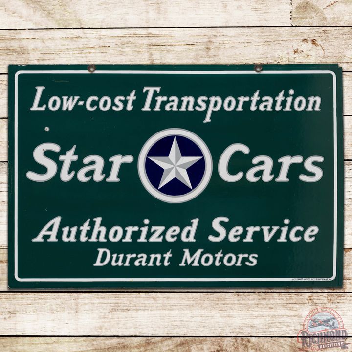 Star Cars Authorized Service Durant Motors DS Porcelain Sign w/ Logo