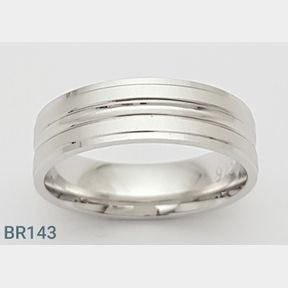 STERLING SILVER GENTS ENGRAVED RING/BAND (SIZE Q) - 51543/293