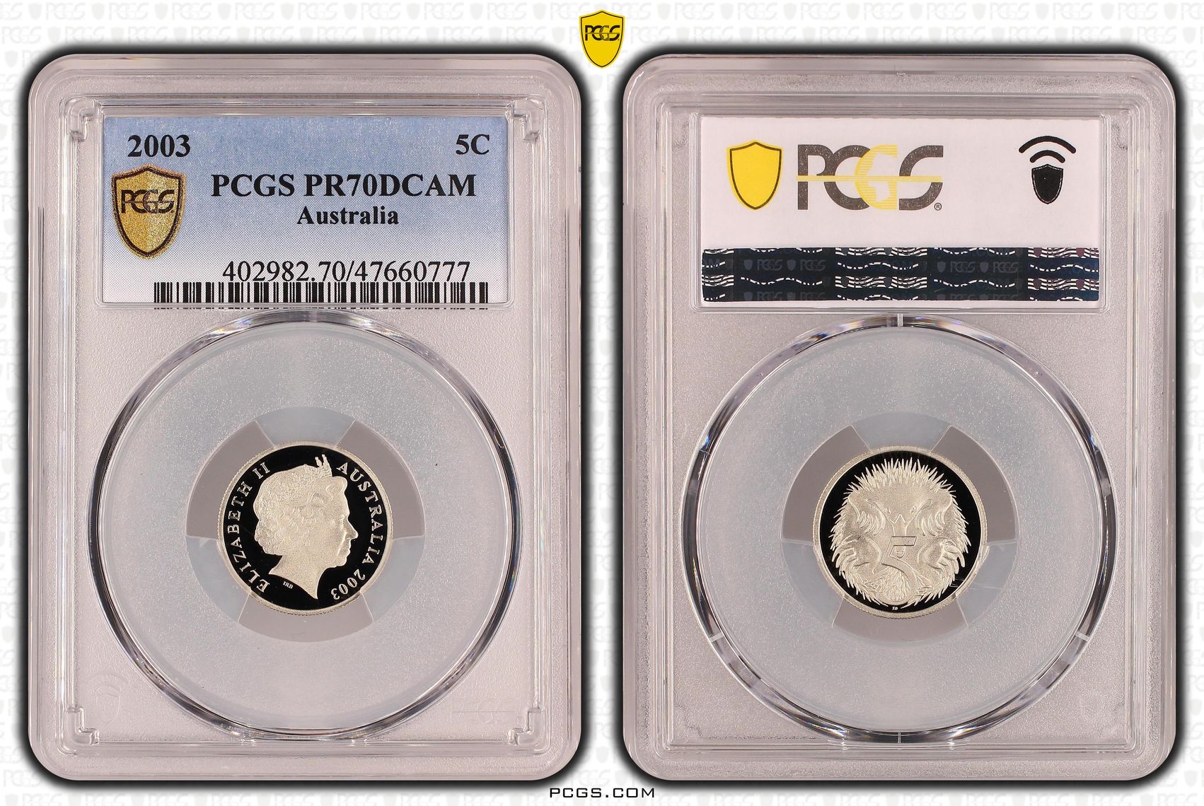 Elizabeth II, Five Cent, 2003, PCGS PR70DCAM