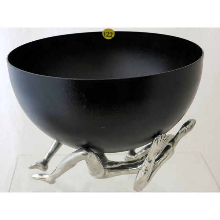 A LARGE MODERN CARROLL BOYES FRUIT BOWL ON STAND.