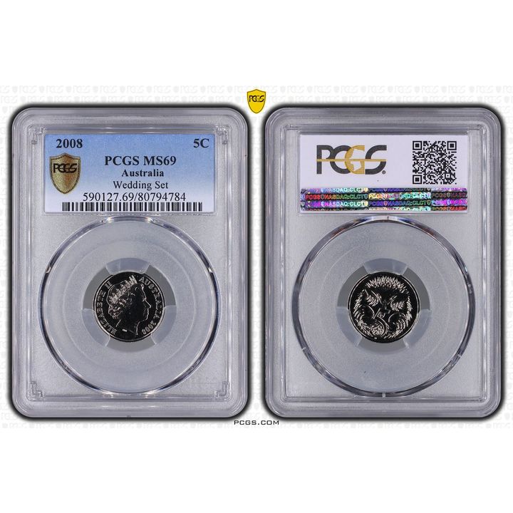 Elizabeth II, Five Cent, 2008, PCGS MS69