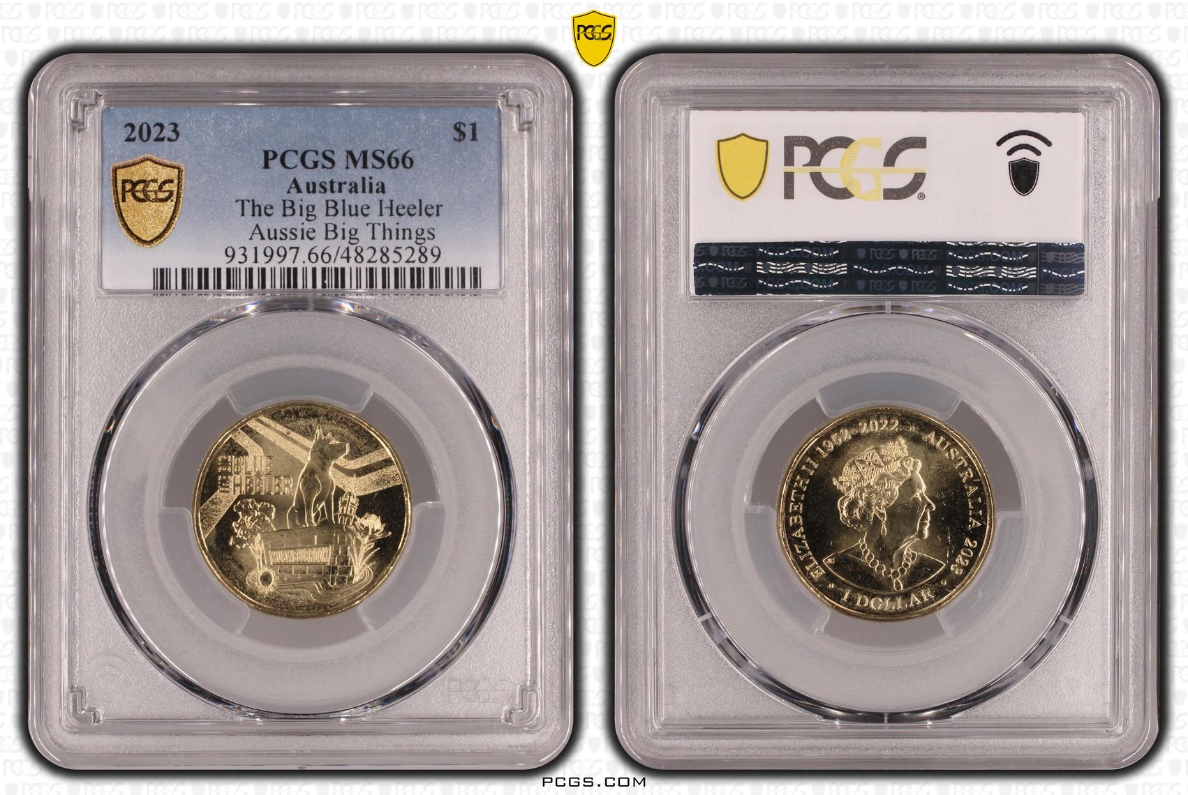 The Big Blue Heeler Aussie Big Things, One Dollar, 2023, PCGS MS66