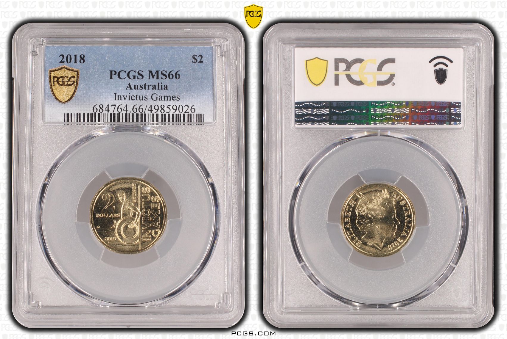 Invictus Games , Two Dollar, 2018, PCGS MS66