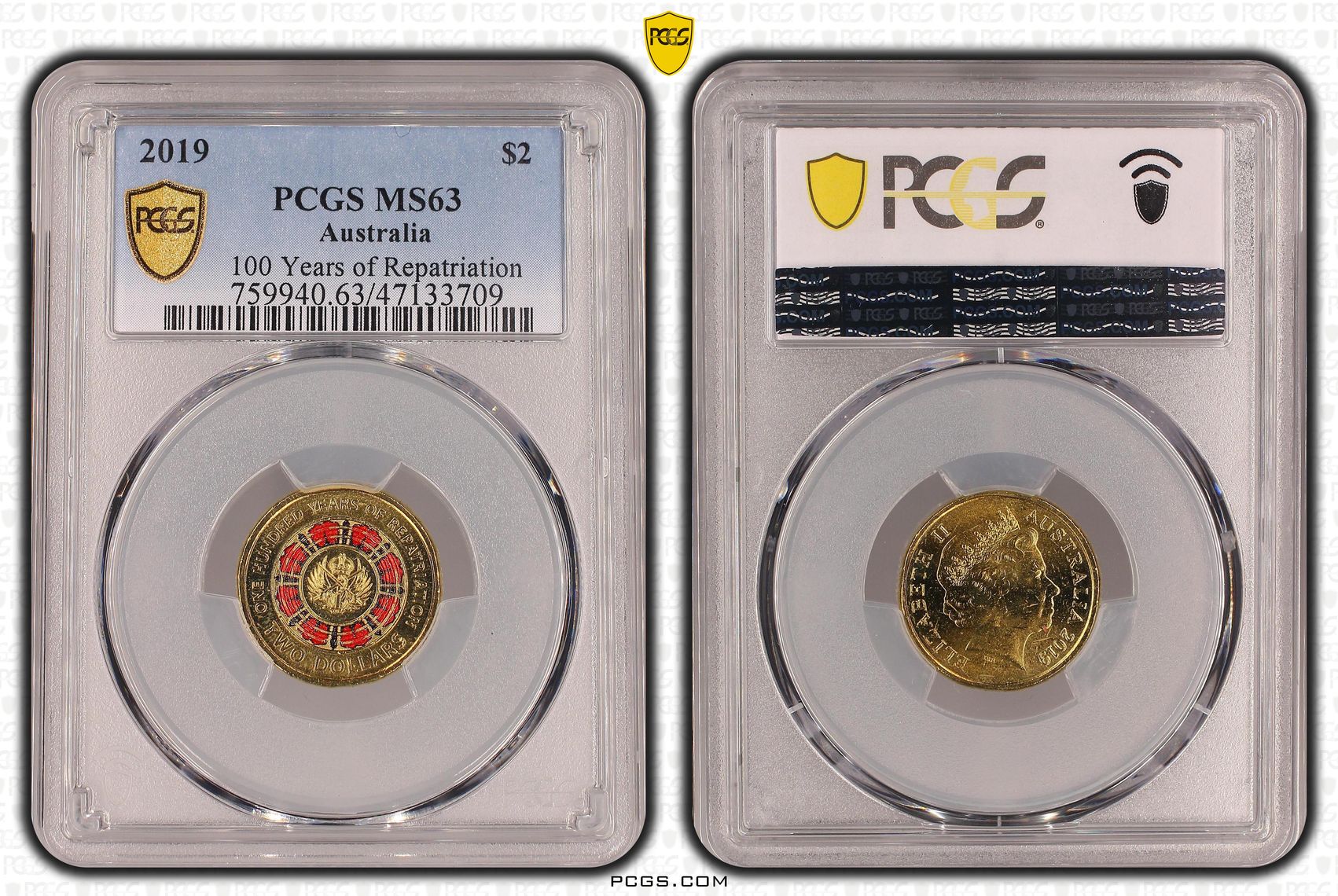100 Years of Repatriation - Colorized, Two Dollar, 2019, PCGS MS63
