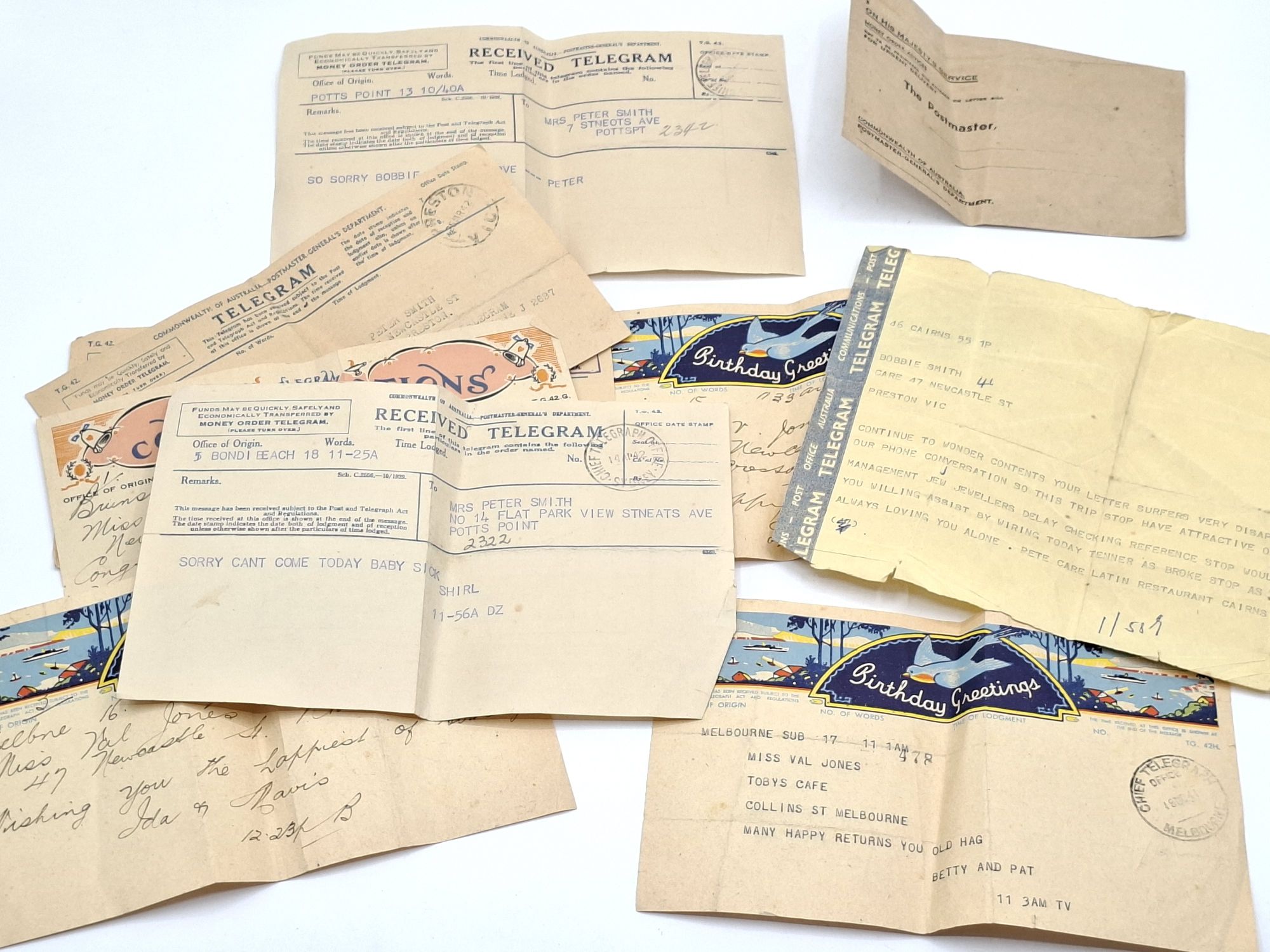 COLLECTION OF WWII TELEGRAPHS
