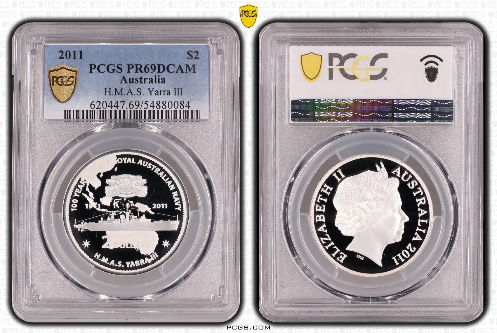 H.M.A.S. Yarra III, Two Dollar, 2011, PCGS PR69DCAM