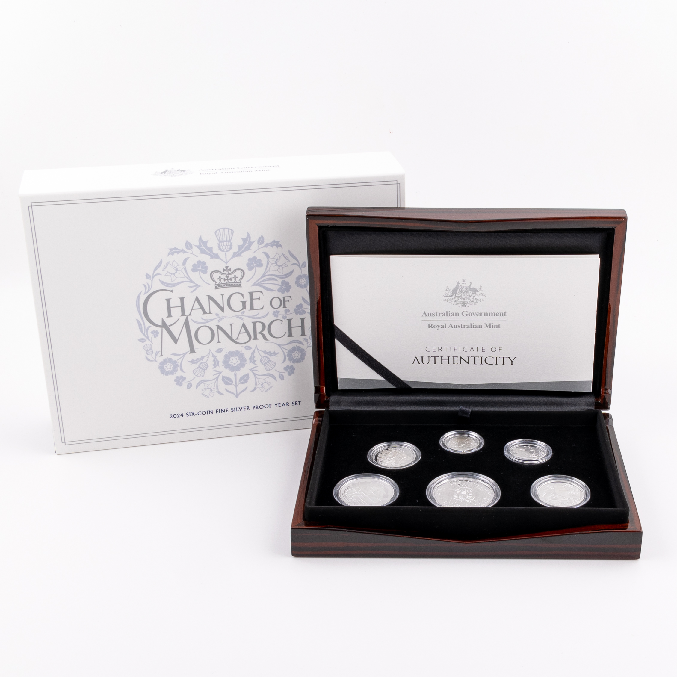 Elizabeth II - Charles III, Change Of Monarch Silver Proof Year Set, 2024, UNC