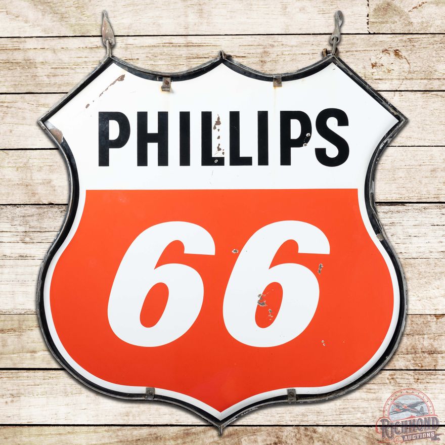 Phillips 66 Die Cut 48" DS Porcelain Sign w/ Ring