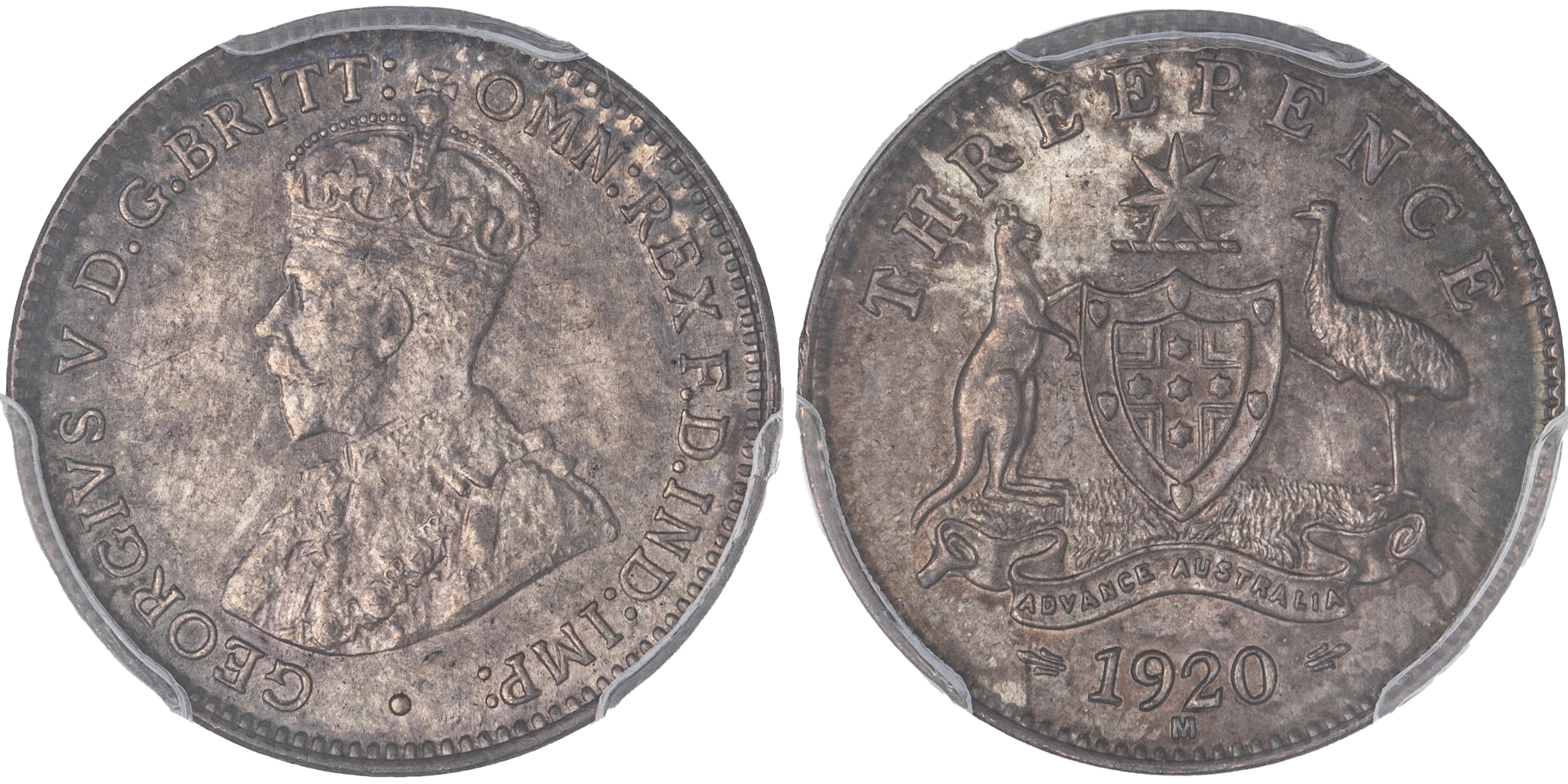 George V, Threepence, 1920-M, PCGS MS64