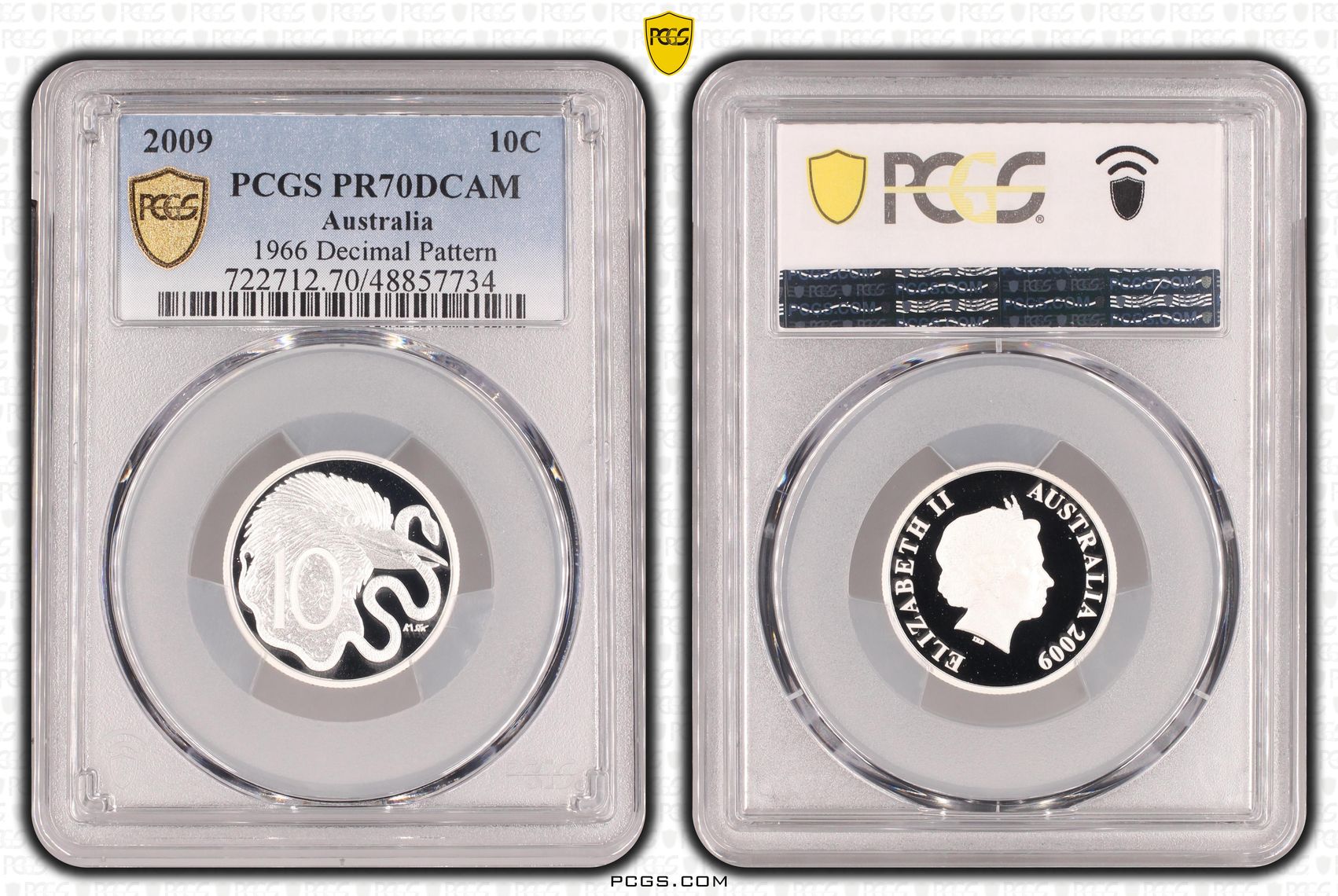 1966 Decimal Pattern POP 6/0, Silver, Ten Cent, 2009, PCGS PR70DCAM