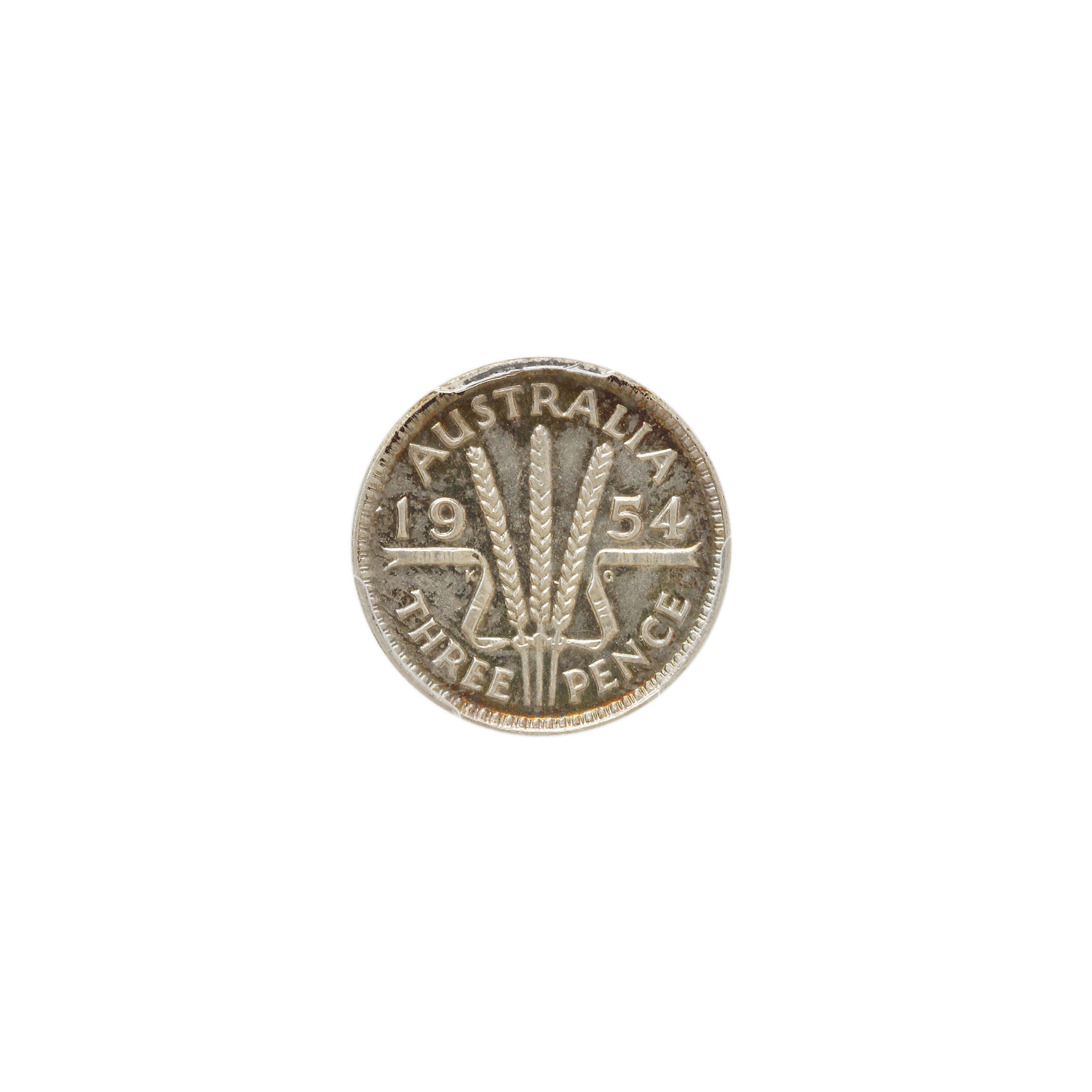 Elizabeth II, Threepence, 1954, MS65