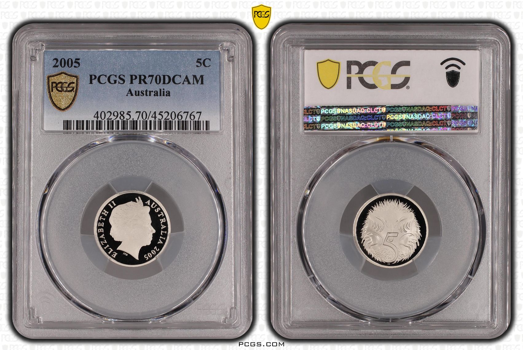 Top pop, Five Cent, 2005, PCGS PR70DCAM