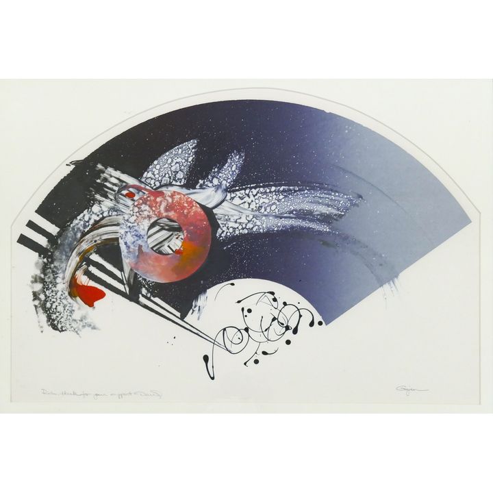 David Grojean ''Fan'' 1977 Signed Mixed Technique