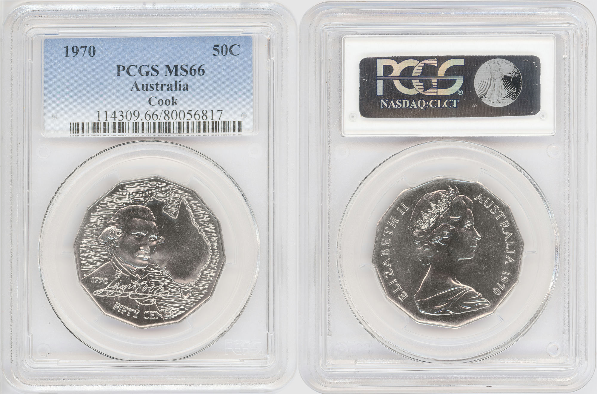 Captain Cook , Fifty Cent, 1970, PCGS MS66