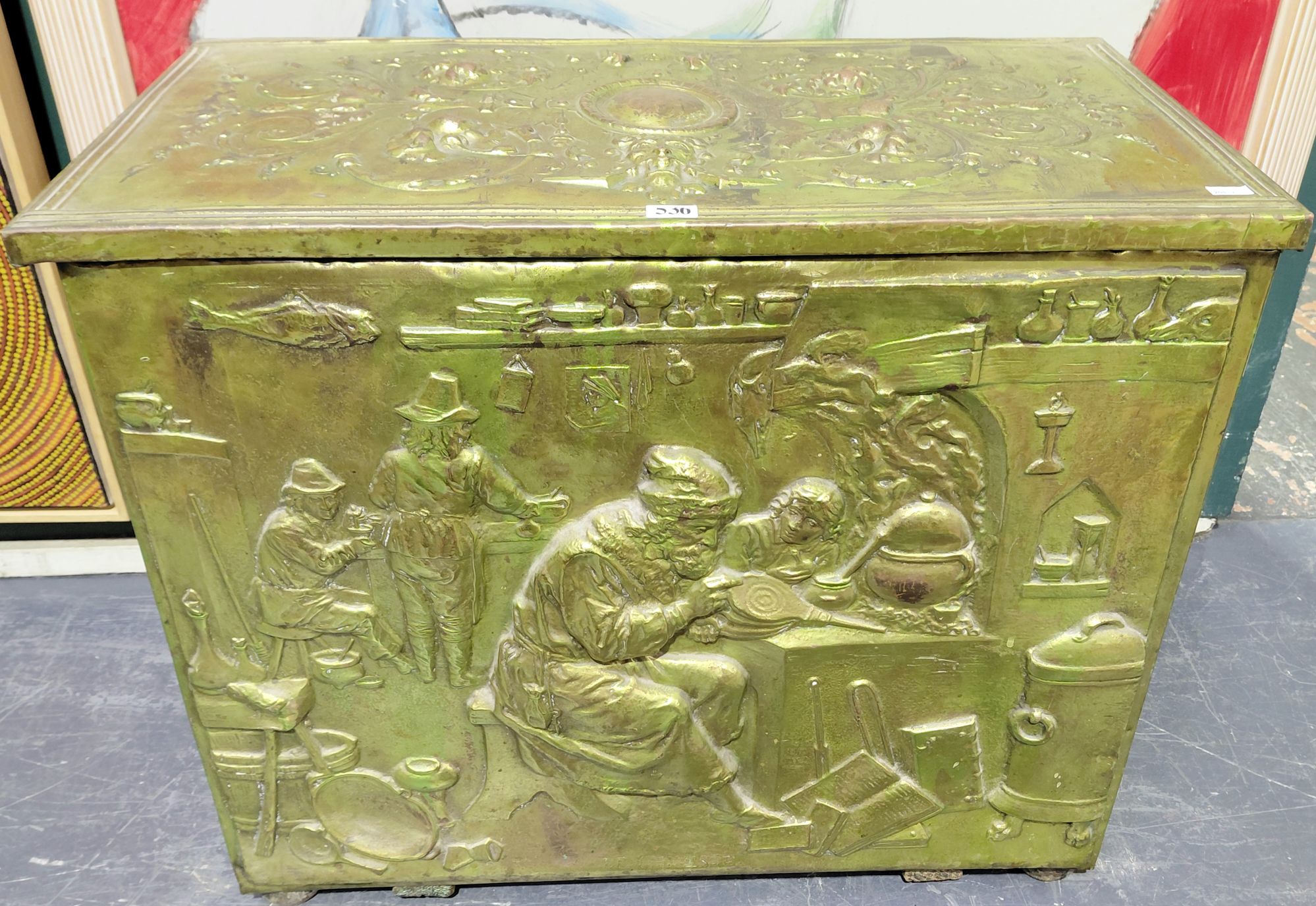 FLORENTINE DESIGN BRASS FIRE BOX