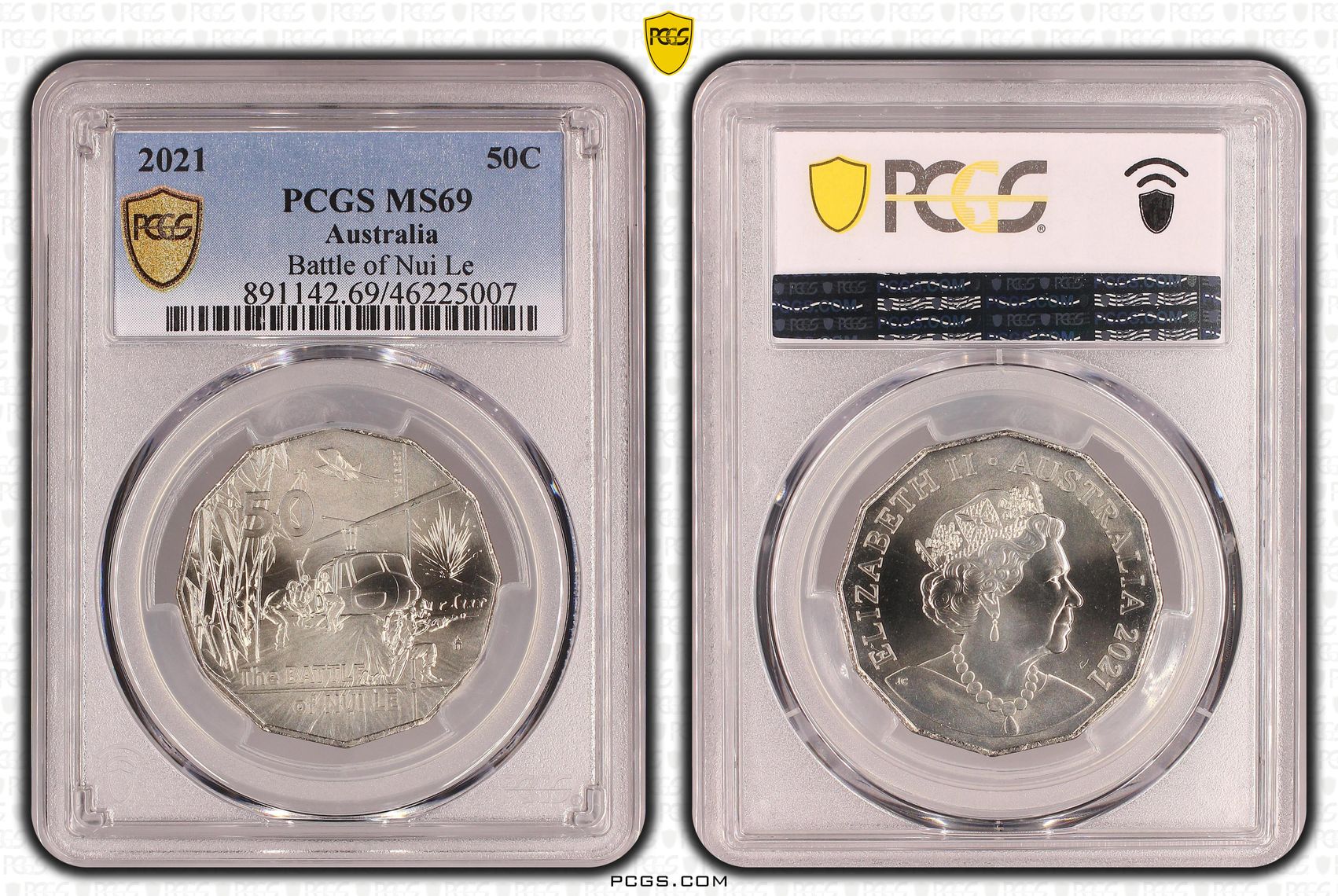 Battle of Nui Le, Fifty Cent, 2021, PCGS MS69