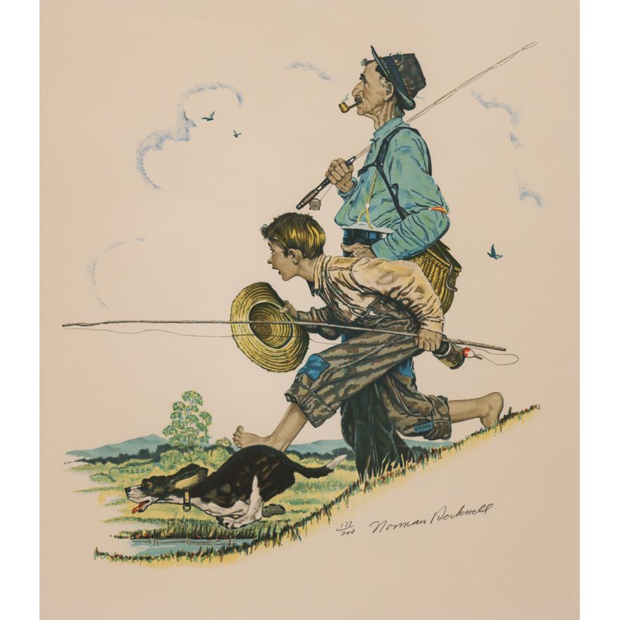 Norman Rockwell ''Grandpa and Me'' (Spring) Lithograph