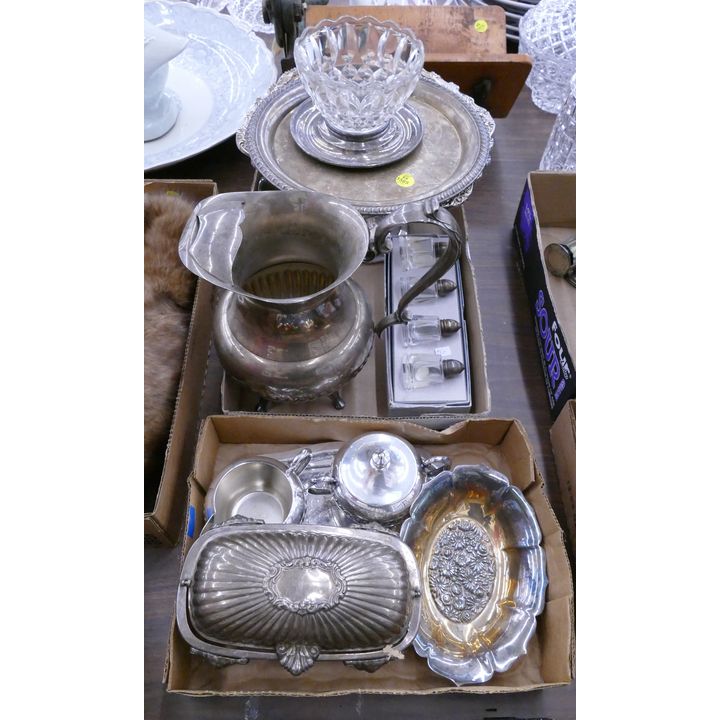 2 Boxes Silverplate Serving Pieces